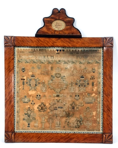 Biedermeier stickmustertuch - biedermeier,
