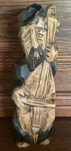 Antike holzfigur musiker - holzfigur,