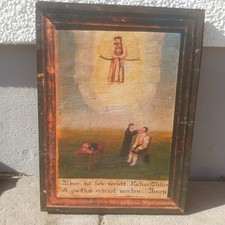 Antikes Votivbild auf Holz -