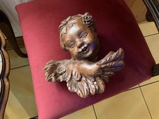 Putti Engelkopf Holz antik